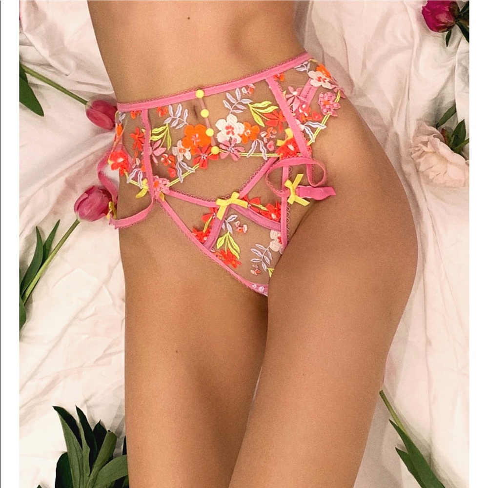 3 PIECE FOR LOVE & LEMONS Summer Tide Bra + Garter + Thong set - Picture 5 of 15